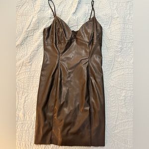 Forever 21 medium but runs small black dress latex like fitted